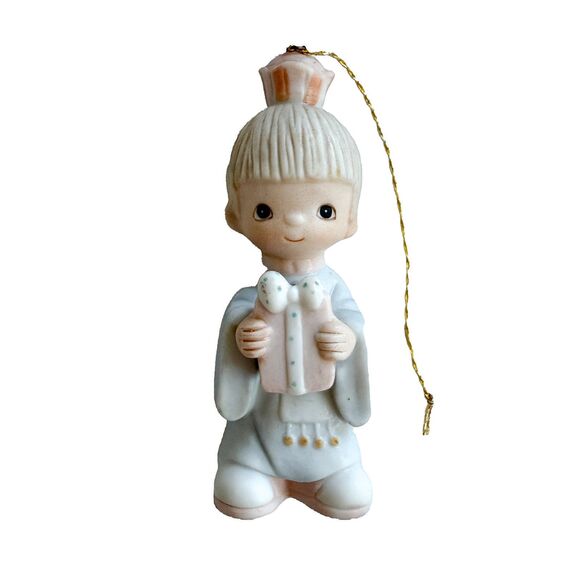 Precious Moments Vintage 1980 "Wee Three Kings" Porcelain Ornament Enesco - Picture 1 of 7